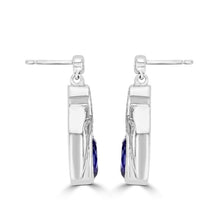 18K White Gold Tanzanite 3.20cts and Diamond 0.27cts TDW (SI1-VS, G-H) Dangling Earrings