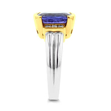 18k Two-Tone Gold Tanzanite and 1/8ct TDW Diamond (SI1-VS, G-H) Ring