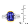 18k Two-Tone Gold Tanzanite and 1/8ct TDW Diamond (SI1-VS, G-H) Ring