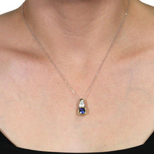 18K White or Yellow Gold Tanzanite 1.68ct & Diamond 0.09ct TDW Necklace (SI1-VS, G-H)