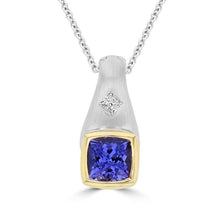 18K White or Yellow Gold Tanzanite 1.68ct & Diamond 0.09ct TDW Necklace (SI1-VS, G-H)