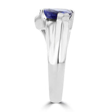 18k White Gold Trillion-cut Tanzanite and 1/10ct TDW Diamond Ring