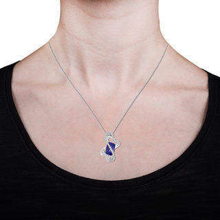 18K Yellow Gold Cushion Tanzanite 6.80cts and Diamond 0.50cts (SI1-VS, G-H) Pendant/Necklace