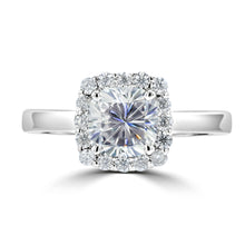 1.5ct TDW Cushion Cut Diamond Halo Ring 14K Gold