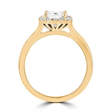 1.5ct TDW Cushion Cut Diamond Halo Ring 14K Gold