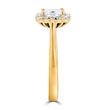 1.5ct TDW Cushion Cut Diamond Halo Ring 14K Gold