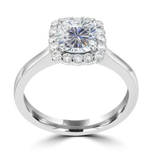 1.5ct TDW Cushion Cut Diamond Halo Ring 14K Gold