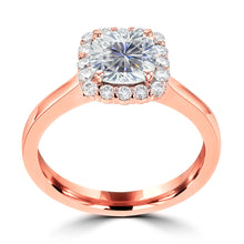 1.5ct TDW Cushion Cut Diamond Halo Ring 14K Gold