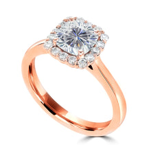 1.5ct TDW Cushion Cut Diamond Halo Ring 14K Gold
