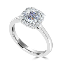 1.5ct TDW Cushion Cut Diamond Halo Ring 14K Gold