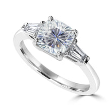 1.7ct TDW Three Stone Cushion Cut Diamond Engagement Ring 14 Karat Gold