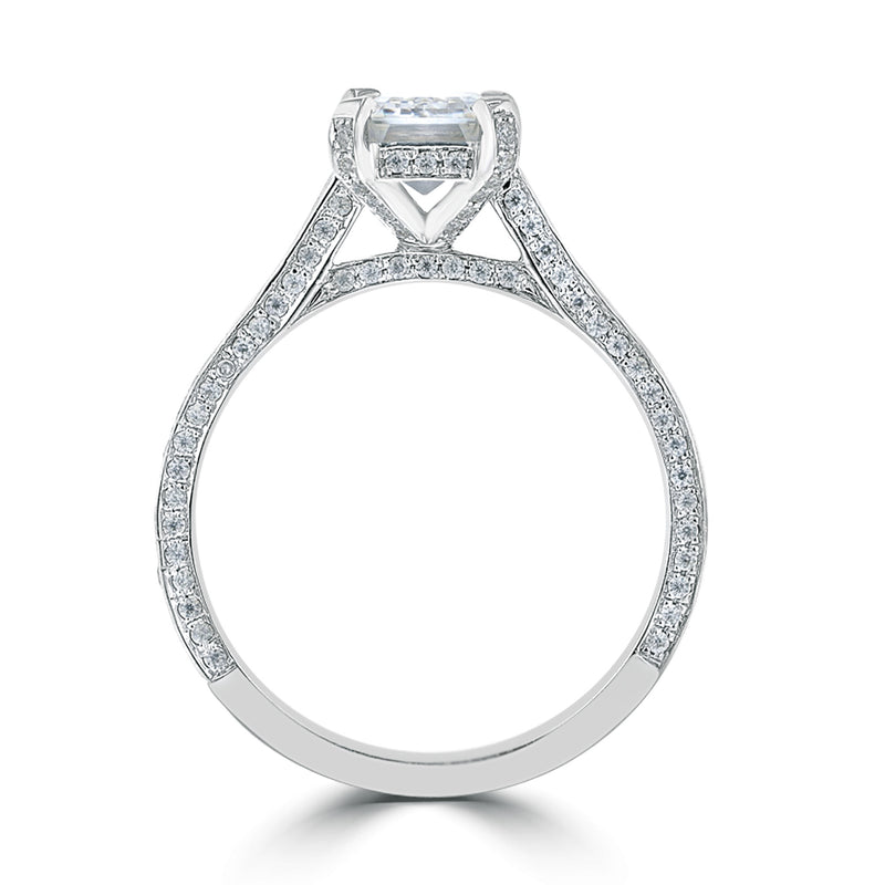 2.4ct Emerald Cut Diamond Engagement Ring 14 Karat Gold