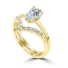 1.06ct Pear Cut Diamond Ring Set 14 Karat Gold