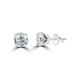 14 Karat  Solitaire Diamond Stud Earrings