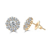 14k Floral Diamond Stud Earrings