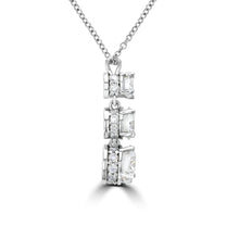 14k Three-Stone Drop Diamond Necklace