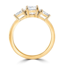 1.3ct TDW Three Stone Diamond Ring with Pear Cut Stones 14 Karat Gold Ring