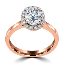 1.45ct Oval Cut Diamond Halo Ring 14 Karat Gold