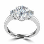 2.3ct Three Stone Oval Diamond Engagement Ring 14 Karat Gold