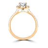 1.3ct TDW 14 Karat Gold Classic Halo Diamond Ring