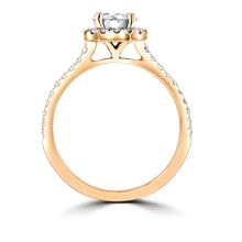 1.3ct TDW 14 Karat Gold Classic Halo Diamond Ring