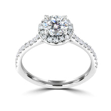 1.3ct TDW 14 Karat Gold Classic Halo Diamond Ring