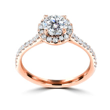 1.3ct TDW 14 Karat Gold Classic Halo Diamond Ring