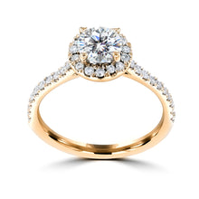 1.3ct TDW 14 Karat Gold Classic Halo Diamond Ring