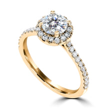 1.3ct TDW 14 Karat Gold Classic Halo Diamond Ring