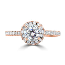 1.3ct TDW 14 Karat Gold Classic Halo Diamond Ring