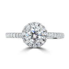 1.3ct TDW 14 Karat Gold Classic Halo Diamond Ring