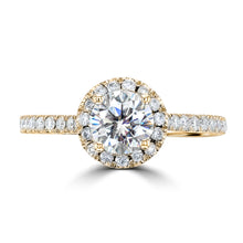 1.3ct TDW 14 Karat Gold Classic Halo Diamond Ring
