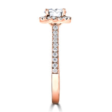 1.3ct TDW 14 Karat Gold Classic Halo Diamond Ring