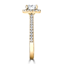 1.3ct TDW 14 Karat Gold Classic Halo Diamond Ring