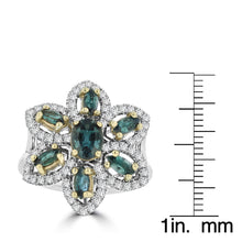 18K White Gold 1.64ct TGW Brazilian Alexandrite and Diamond 0.61cts Cocktail Ring (SI1-VS, G-H) by La Vita Vital